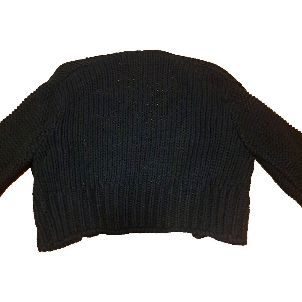 Free People Knit Cardigan Black Open Front Chunky Whimsigoth Boho Medium - Picture 4 of 4